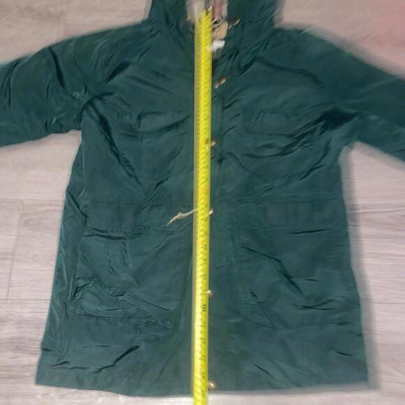 Woolrich Jacket Parka Mens Sz M Green Hooded Plaid Lined USA Barn Coat Zip 80s - Picture 7 of 9